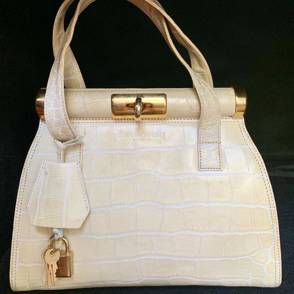 Russell & Bromley London Grab Bag Top Frame Satchel Handle...